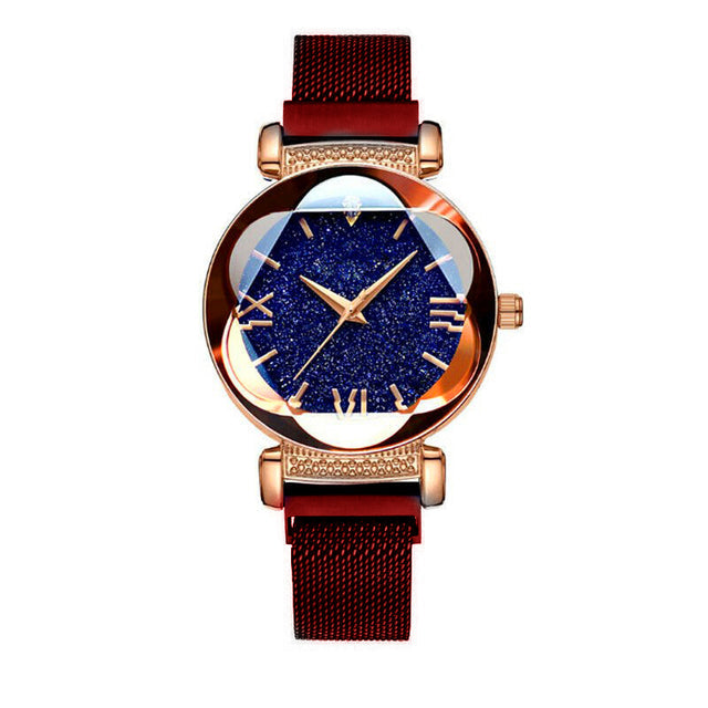 Lady -Blue -Rosegold-Wine Red leather -Quartz -33mm