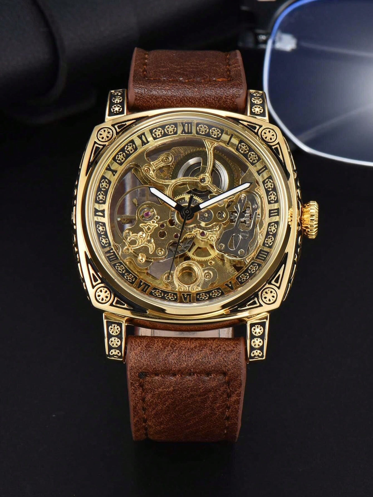Yellow gold - Brown Rubber - Automatic -41mm