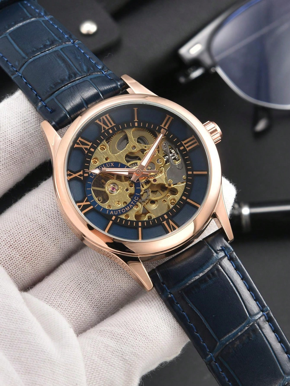 Hollow Black - Black Leather - Automatic -42mm