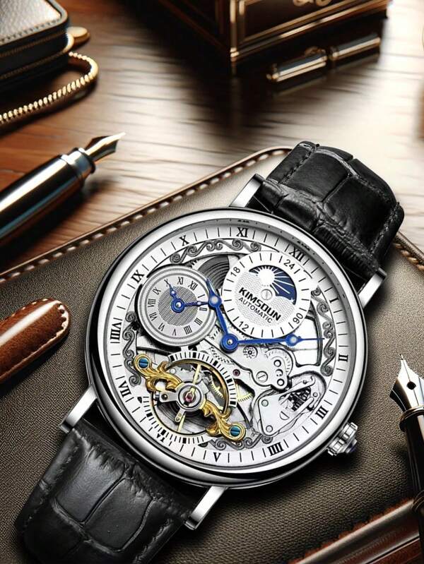 White Silver - Brown Leather - Automatic -41mm