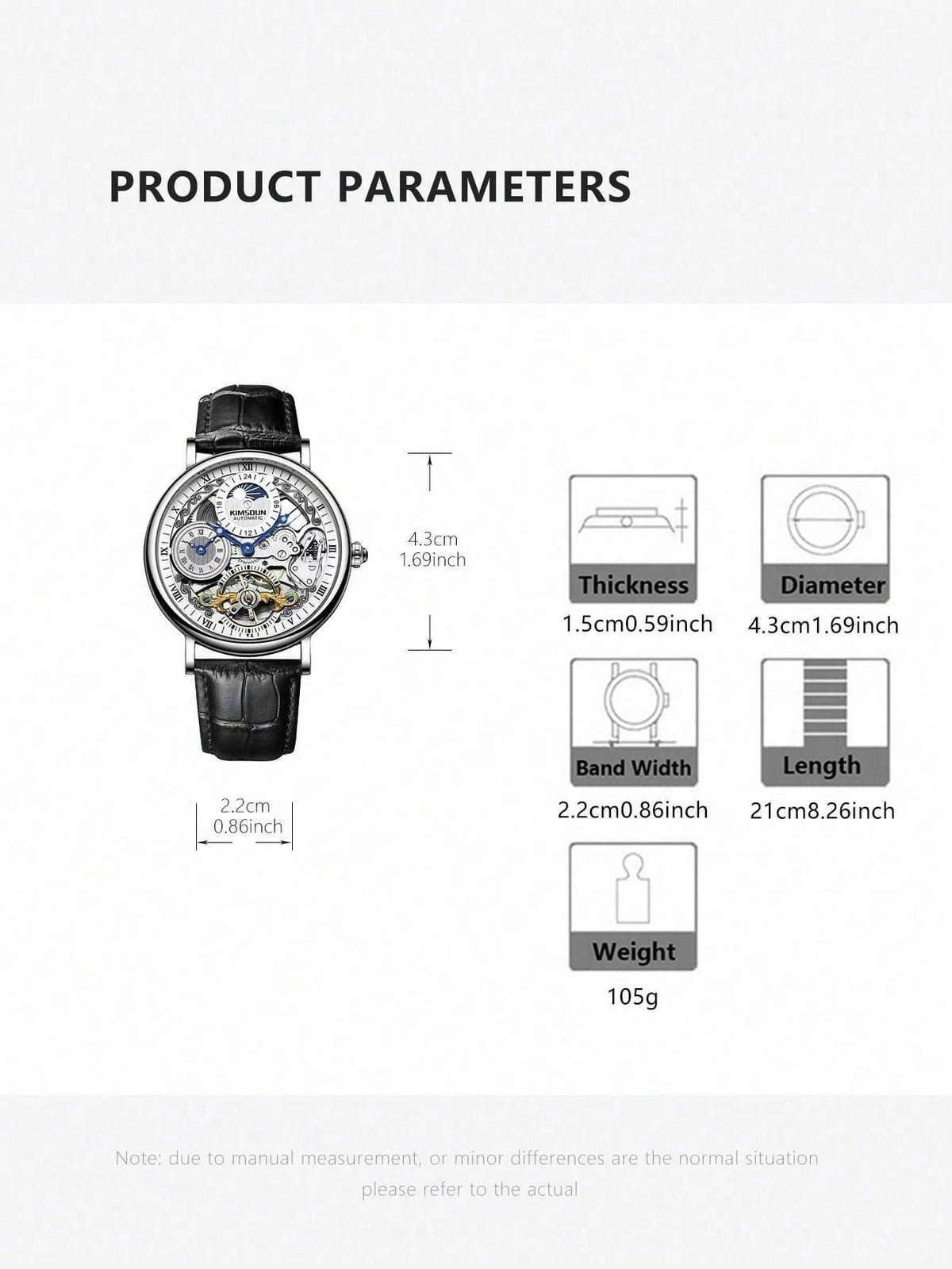 White Silver - Brown Leather - Automatic -41mm