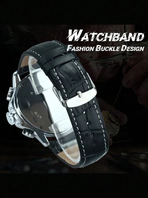 Black Red - Black Leather - Automatic -41mm