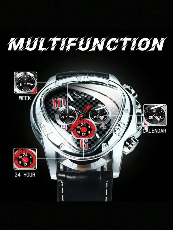 Black Red - Black Leather - Automatic -41mm