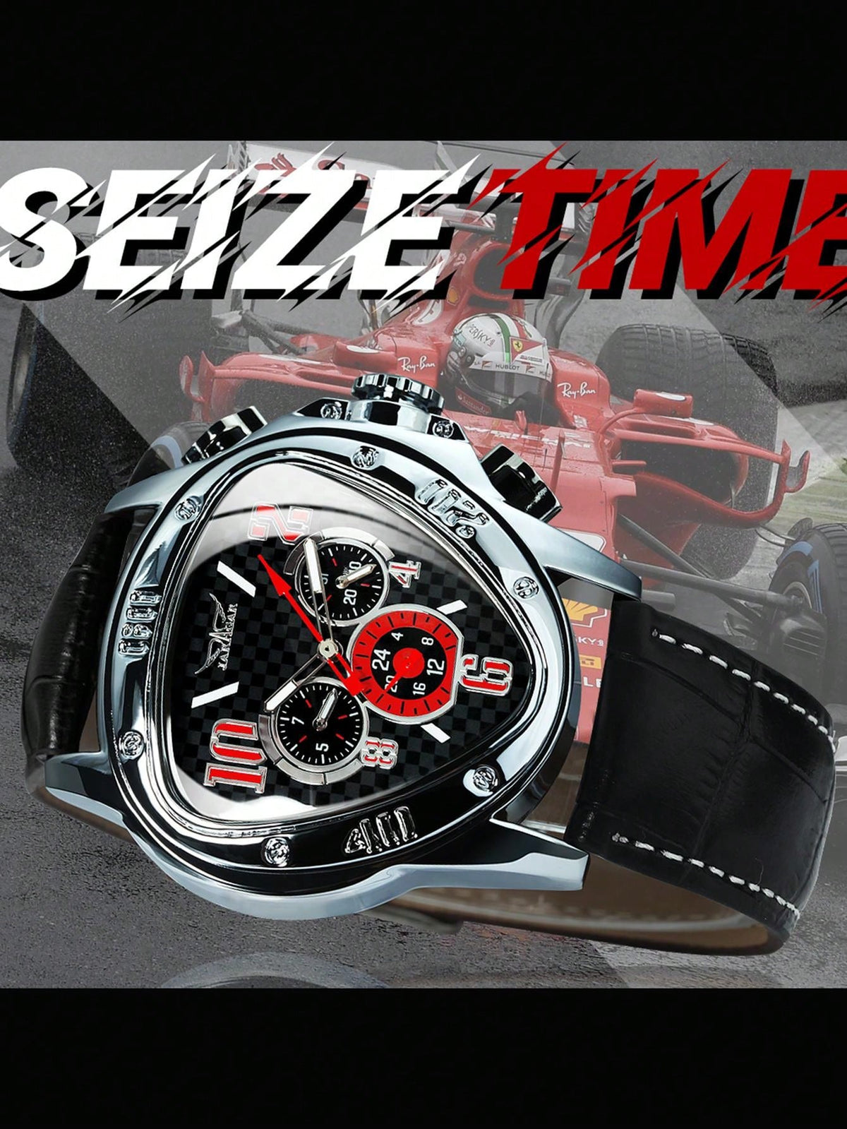 Black Red - Black Leather - Automatic -41mm