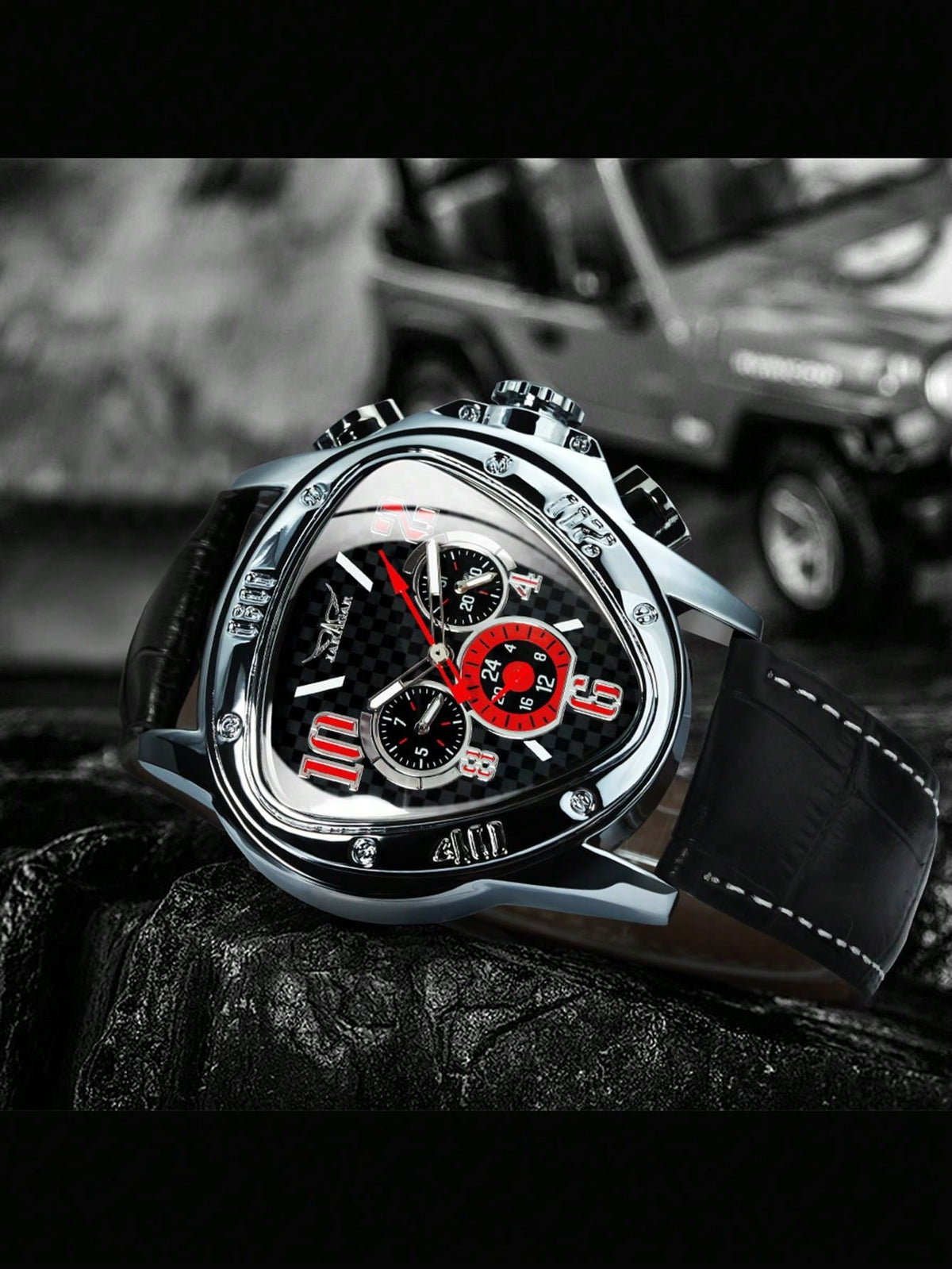Black Red - Black Leather - Automatic -41mm
