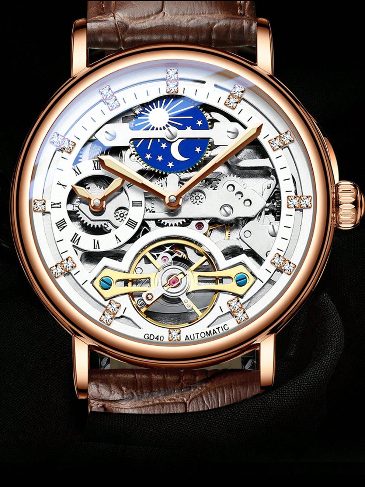 White Silver - Brown Leather - Automatic -41mm