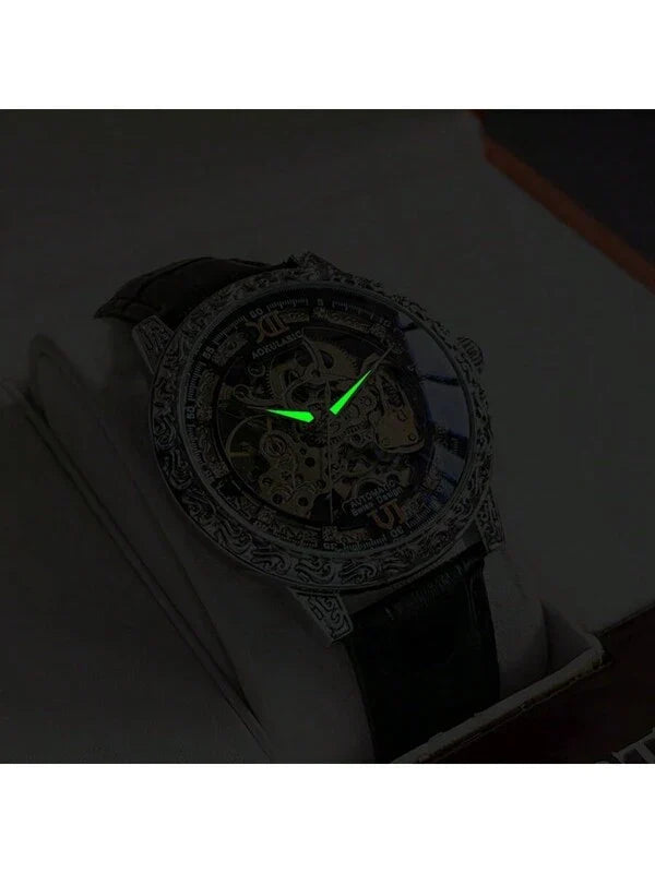 Blue - Black Leather - Automatic -43mm