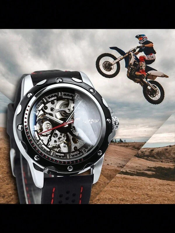 Blue Red - Black Leather - Automatic -42mm