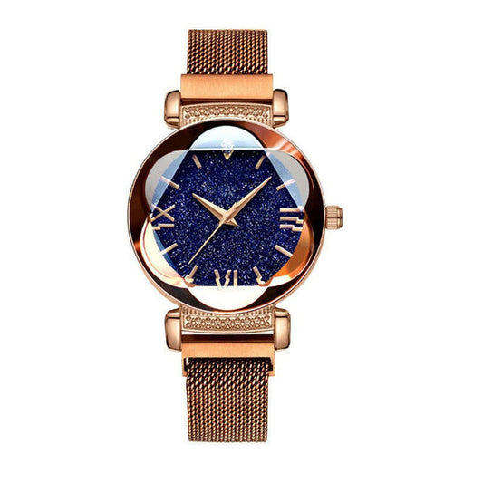 Lady -Blue -Rosegold-904L Steel -Quartz -33mm