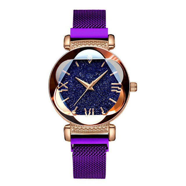 Lady -Purple Rosegold-Purple leather -Quartz -33mm